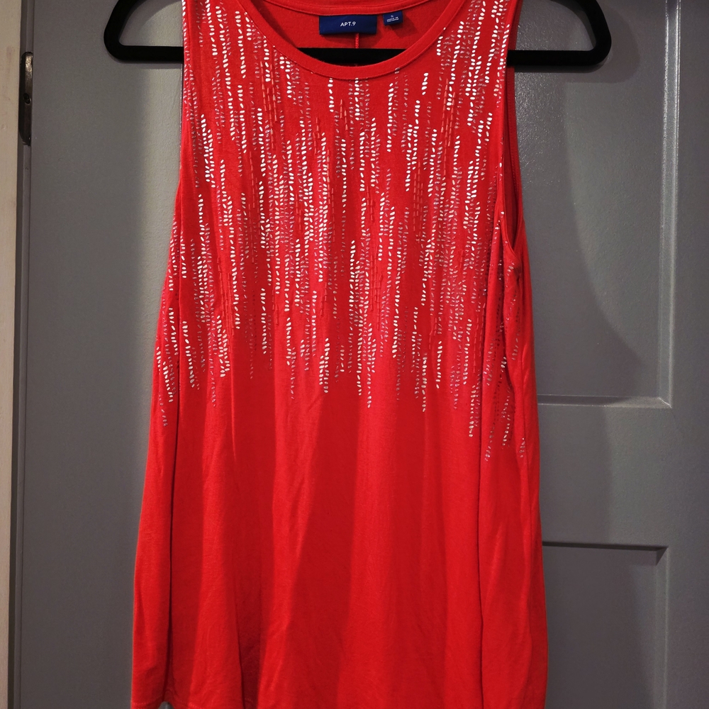Apt. 9 Red Sequin Tank Top